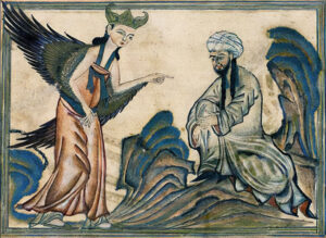Mahoma con el ángel Gabriel o Ibis (Satanás)