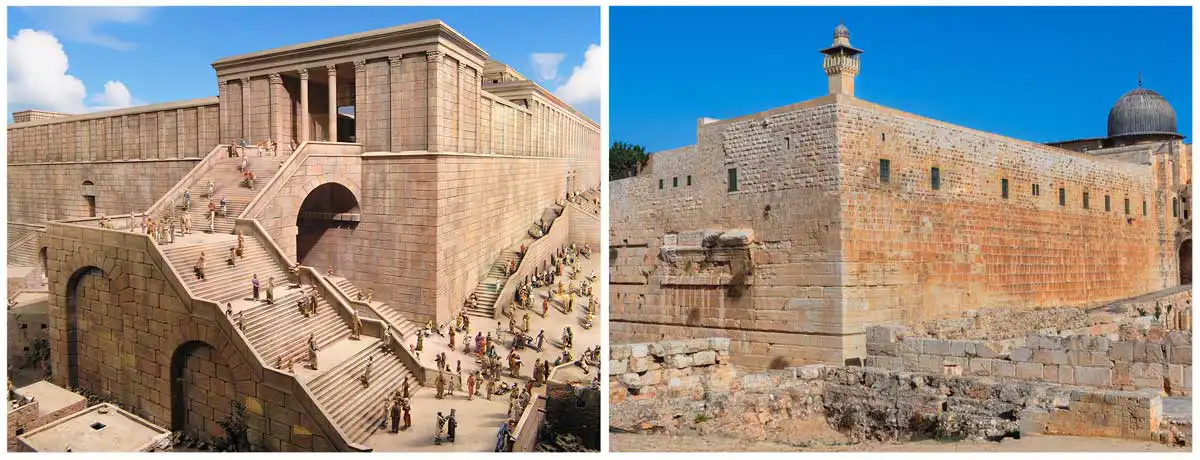 Templo Herodes Segundo Templo de Jerusalén - Templo de Herodes. Maqueta con escalinatas.
